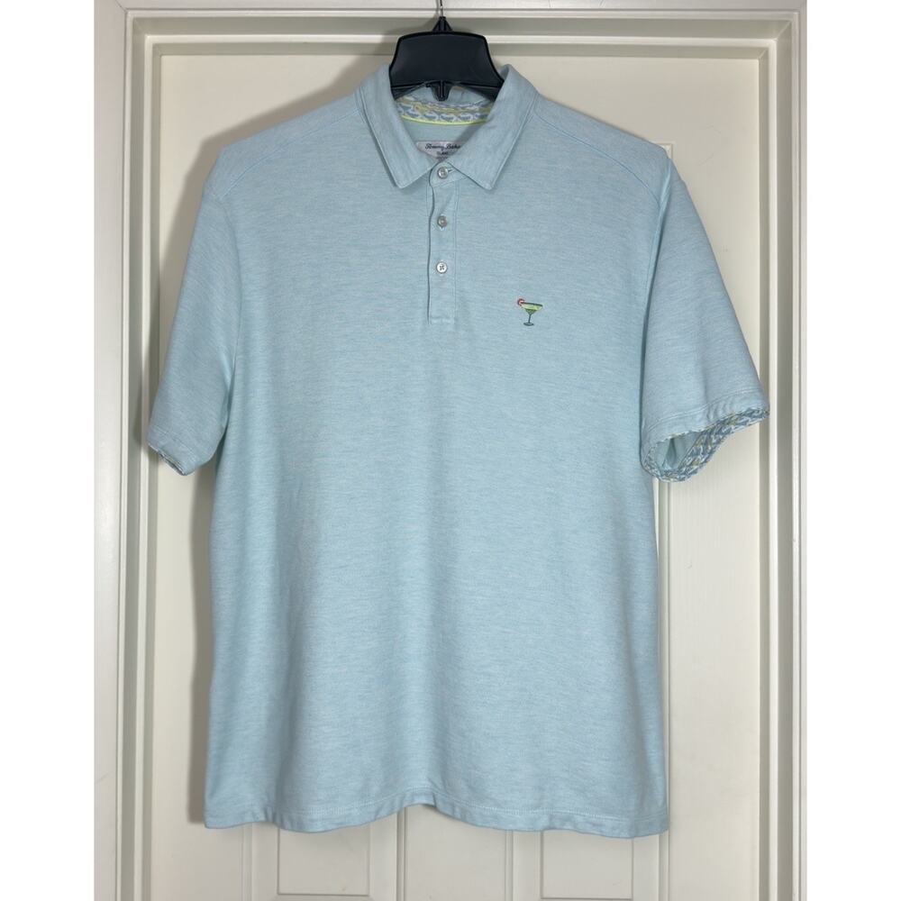Tommy Bahama Polo Shirt Mens XL Blue IslandZone Martini Logo Supima Cotton - Picture 4 of 11